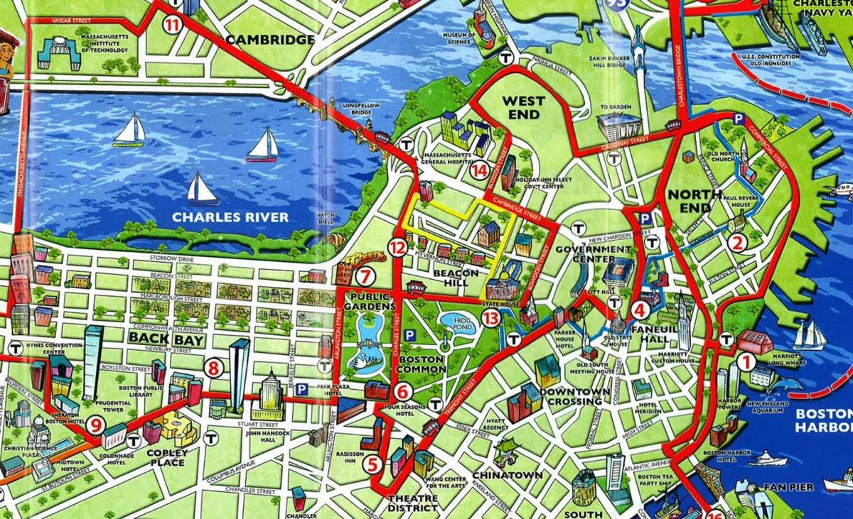 الخريطة السياحية بوسطن