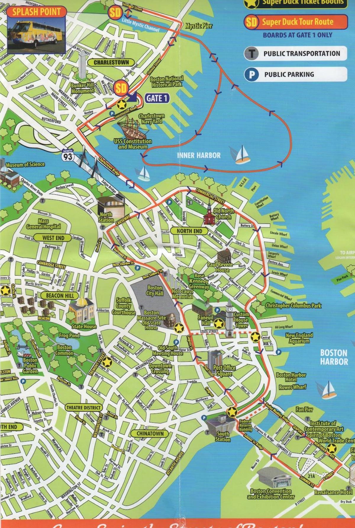 خريطة بوسطن لمشاهدة معالم المدينة