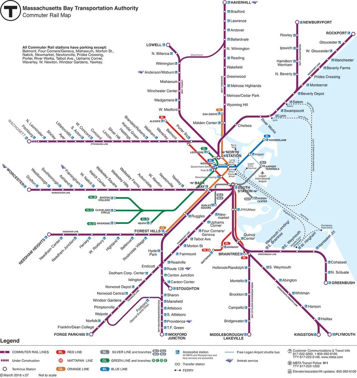 بوسطن محطة قطار خريطة