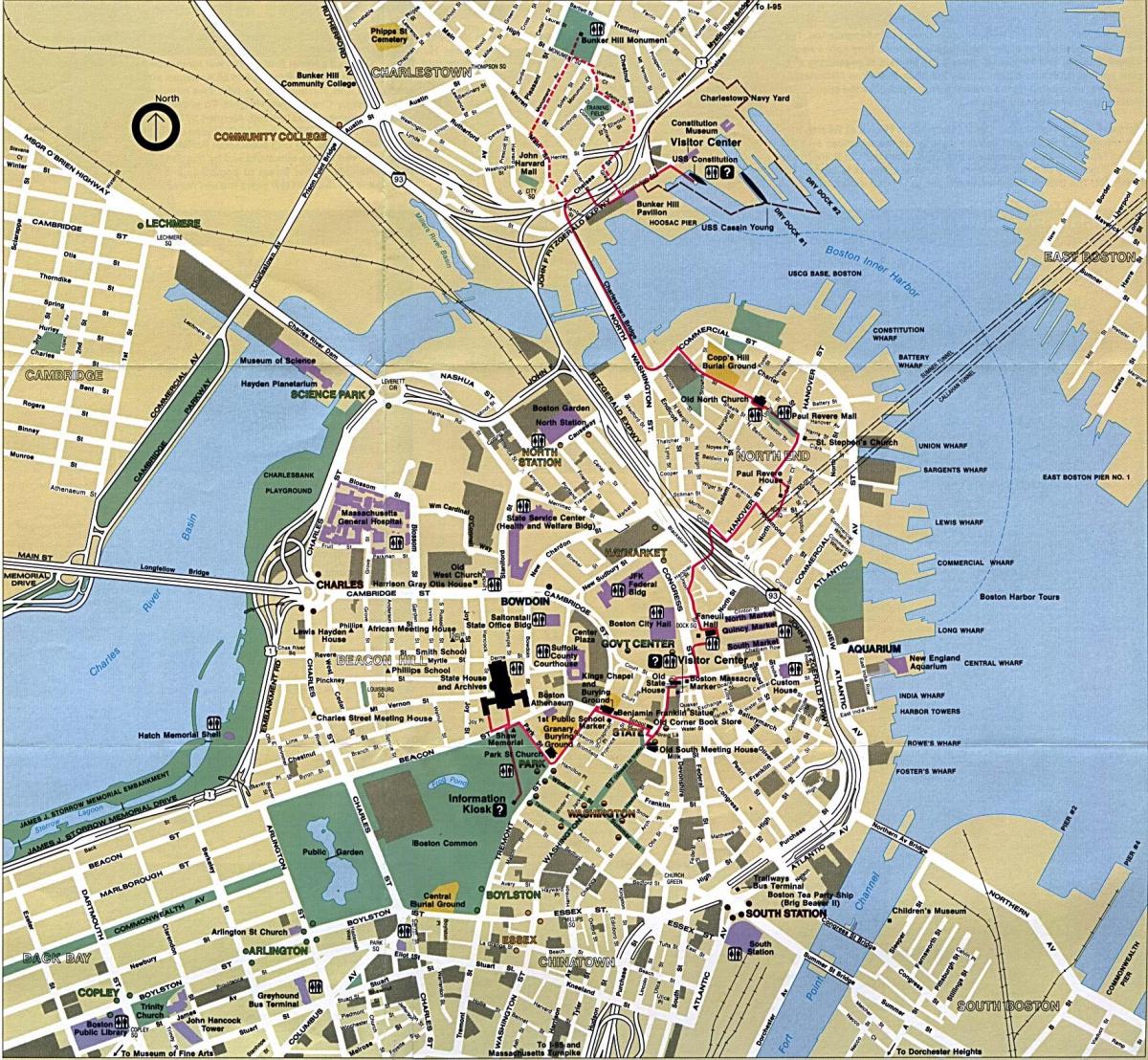 مدينة بوسطن خريطة