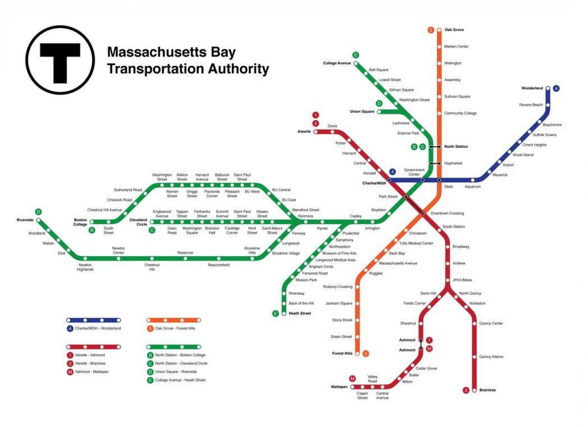 مترو أنفاق بوسطن خريطة