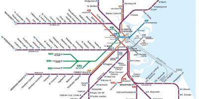 ركاب السكك الحديدية خريطة بوسطن
