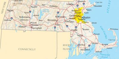 خريطة الولايات المتحدة الأمريكية بوسطن