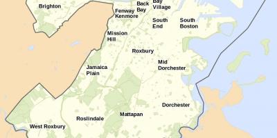 خريطة بوسطن والمنطقة المحيطة بها
