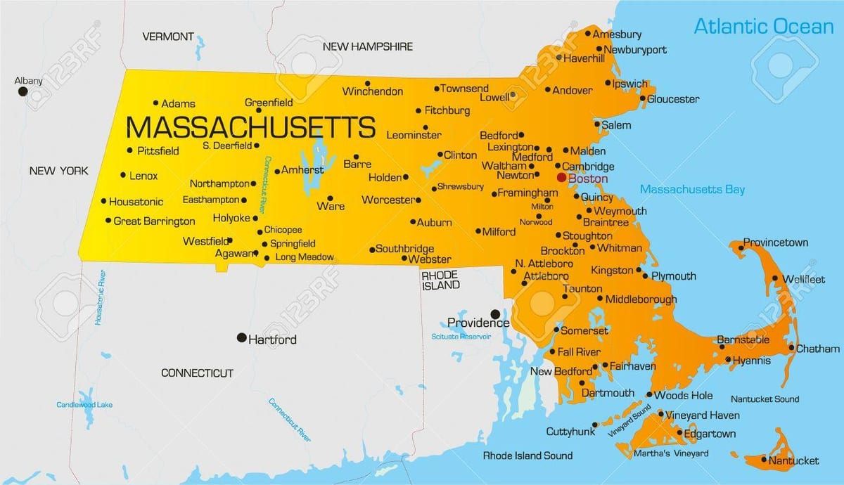 Massachuset خريطة