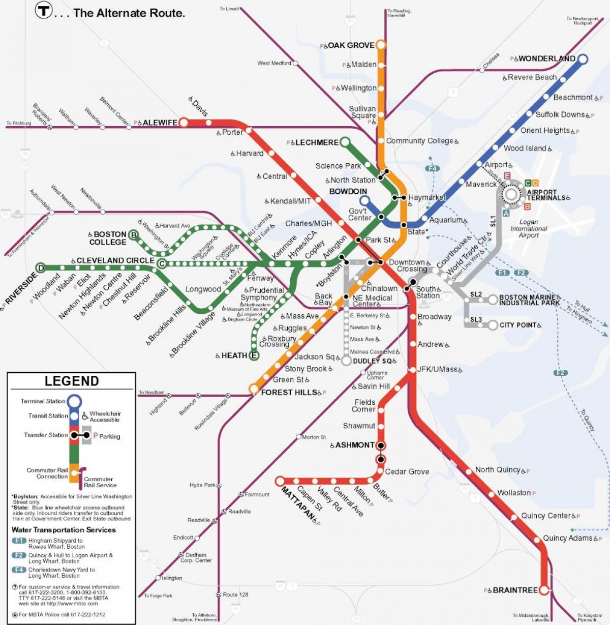 الخط البرتقالي بوسطن خريطة