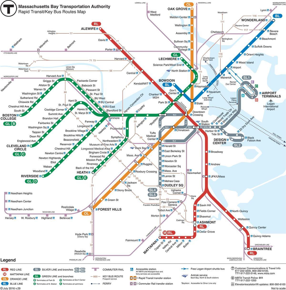 الخط الأخضر خريطة بوسطن