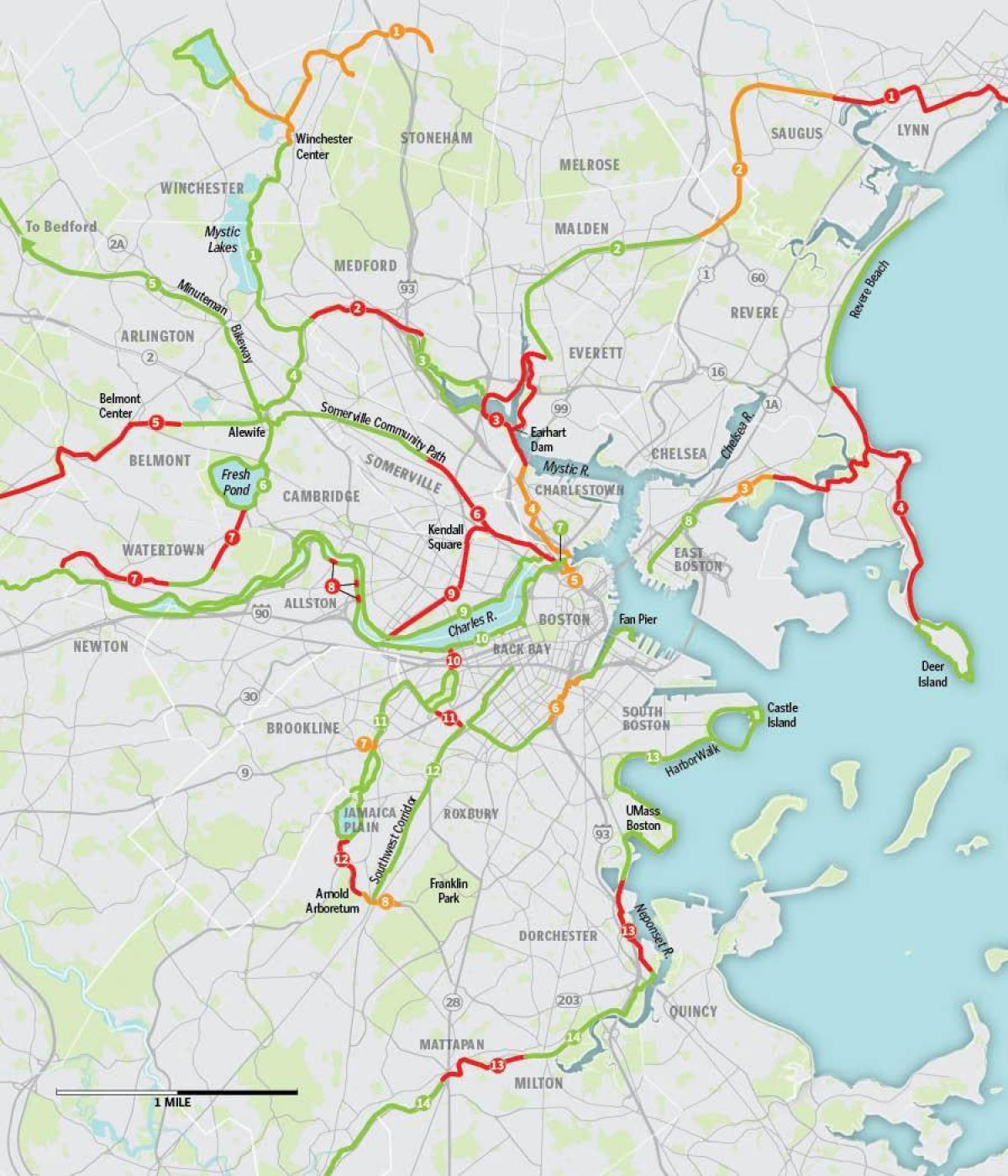 خريطة بوسطن الدراجة
