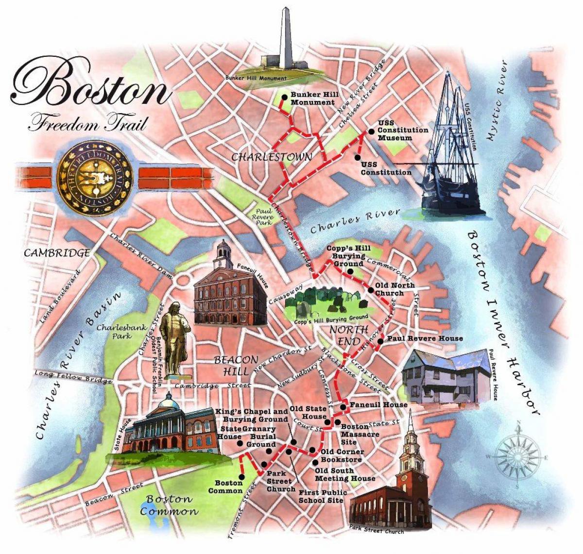 حرية تريل بوسطن خريطة