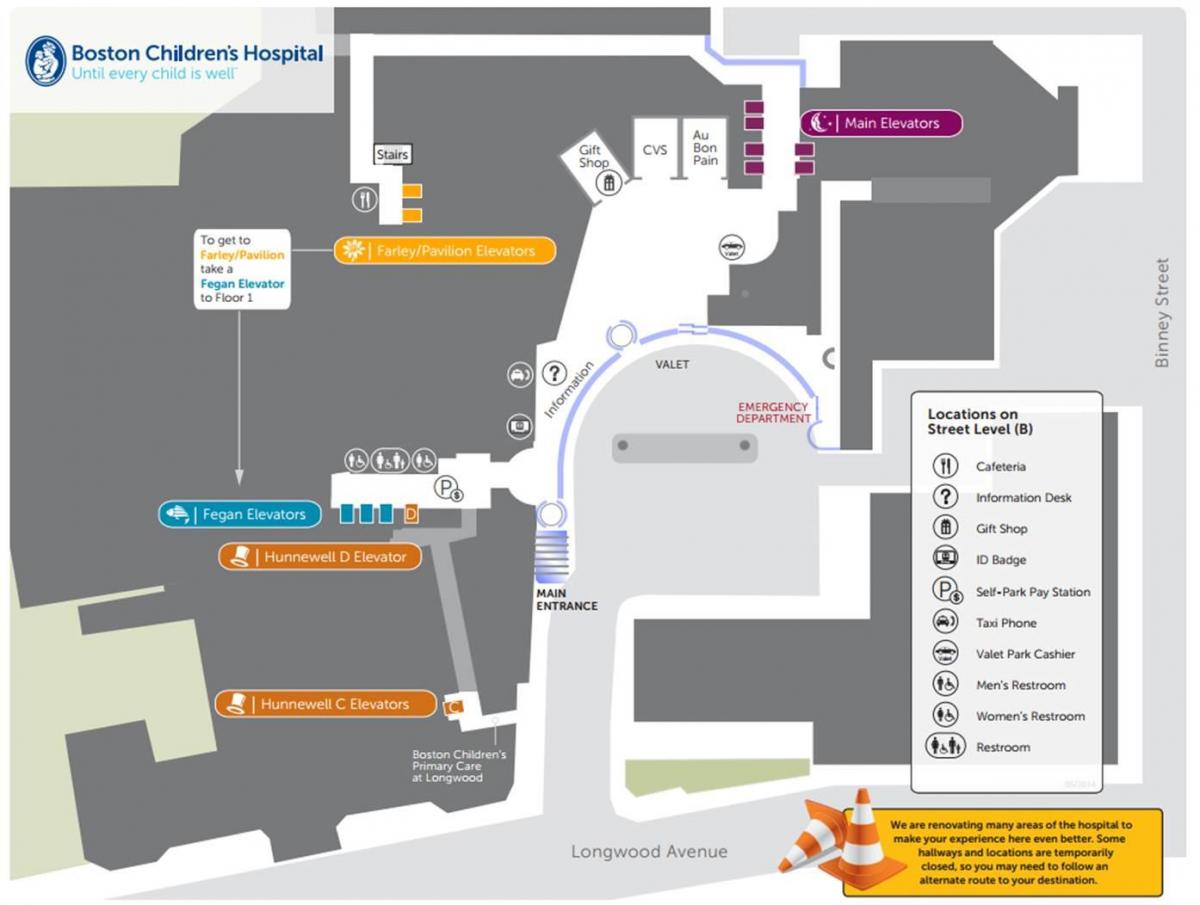 مستشفى بوسطن للأطفال خريطة