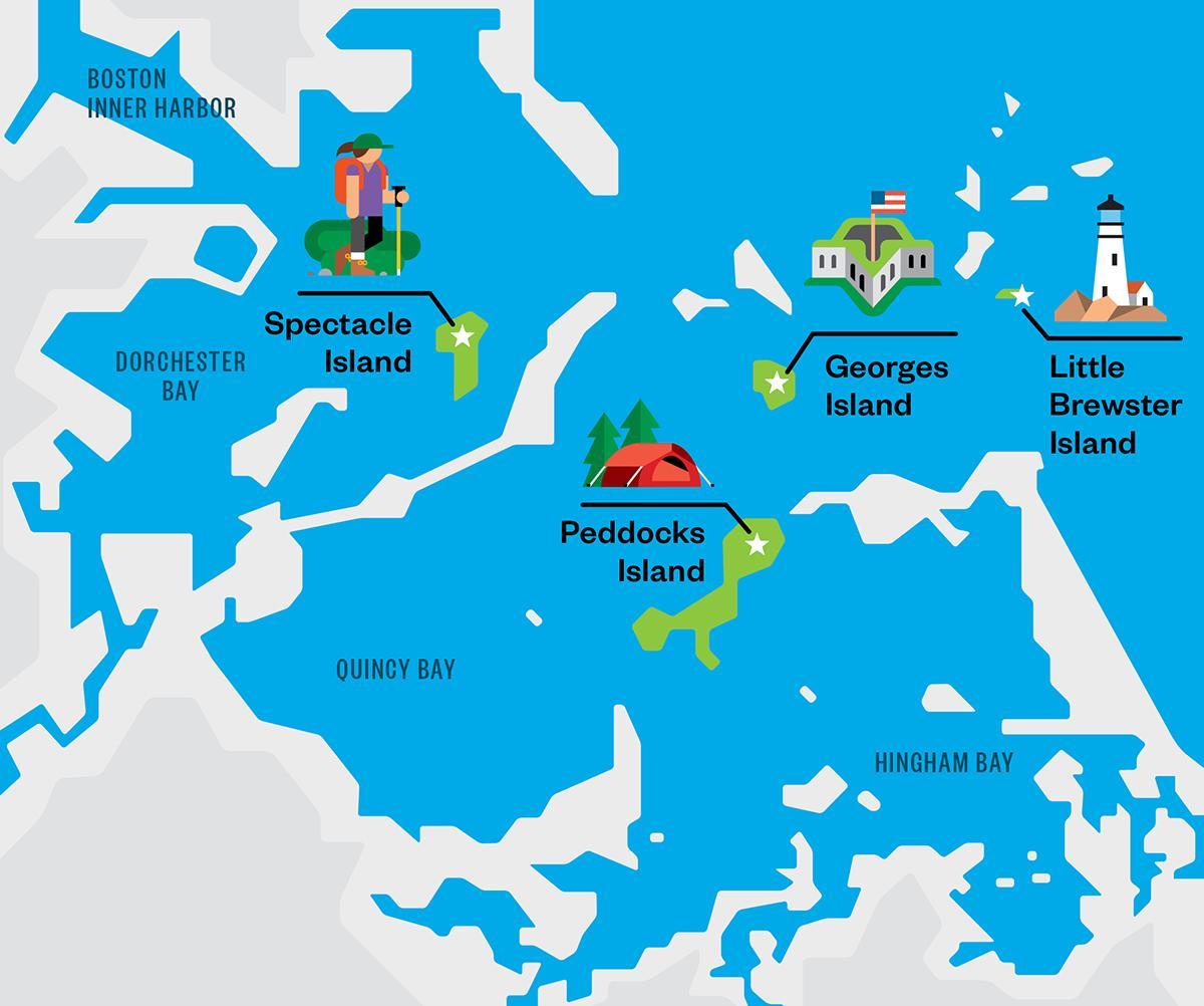 خريطة ميناء بوسطن الجزر