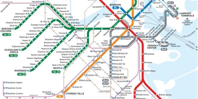 MBTA خريطة خط أحمر
