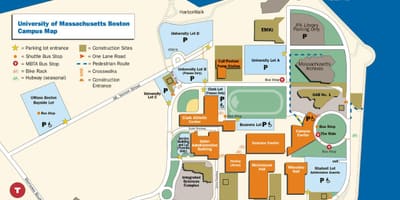 Umass بوسطن خريطة الحرم الجامعي