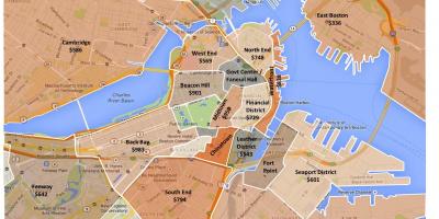 مدينة بوسطن تقسيم خريطة